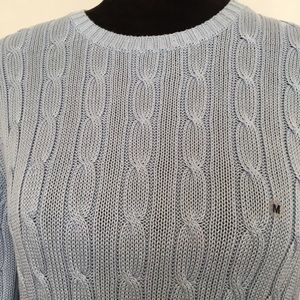 Brooks Brother  M NWOT blue cable cotton sweater.